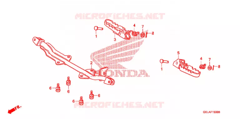 POUSA-PES/BRACO DE CONTRA-GOLPE/ PEDAL MUDANCAS Honda MOTO 50 CRF 2007  CRF50F7
