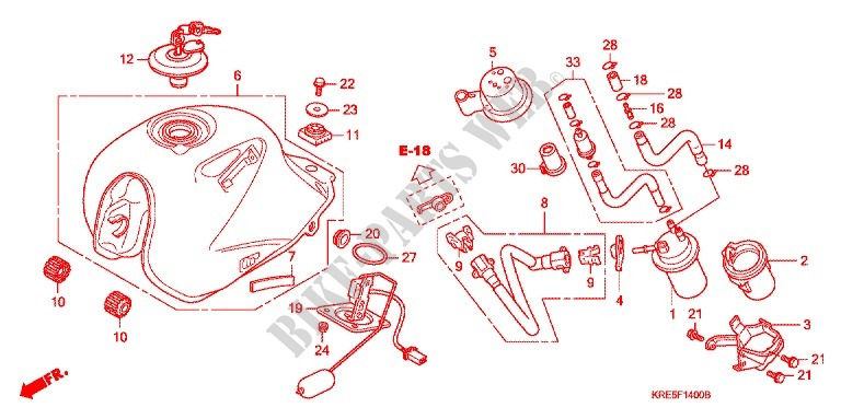 DEPOSITO/BOMBA COMBUSTIVEL (NXR150 BR/3LA/4LA) para Honda NXR 150 BROS Kick Start 2011