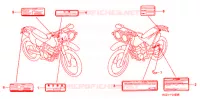 ETIQUETA CUIDADO para Honda XR 250 Without speed warning light 1998