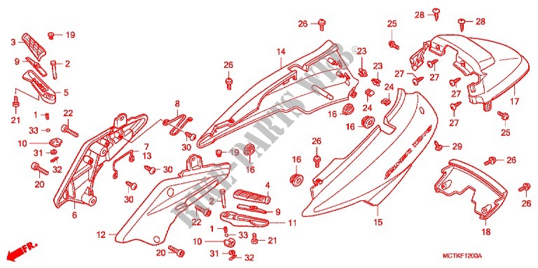 CARENAGEM TRASEIRA (FJS400A/D/FJS600A/D5 8) para Honda SILVER WING 400 2006