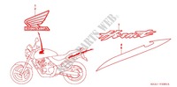 EMBLEMA/FAIXA (CB250F3/6/7) para Honda CB 250 HORNET STANDARD 2007