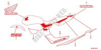 EMBLEMA/FAIXA (2) para Honda CB 400 SUPER FOUR ABS VTEC REVO Color Order Plan Wheel Color 2011