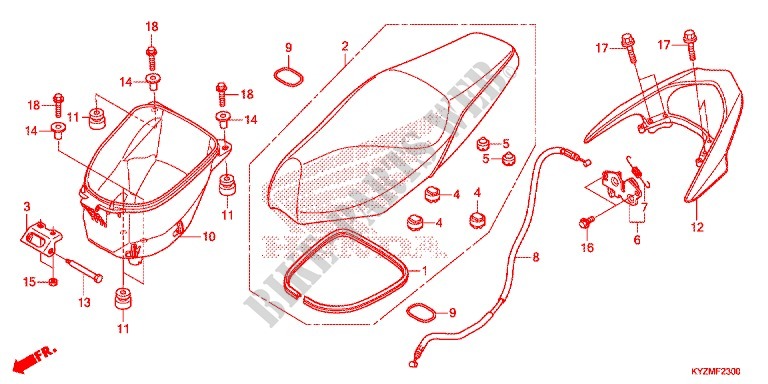 ASSENTO SIMPLES(2) para Honda FUTURE 125 Casted wheels, Rear brake disk 2013