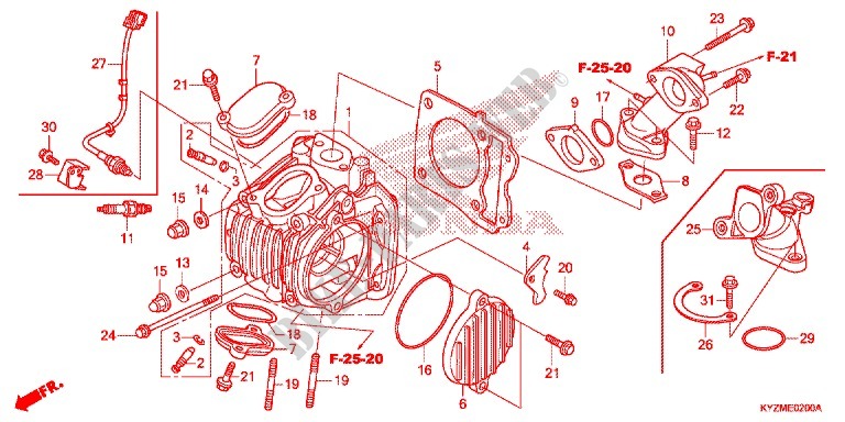 CILINDRO/CABECA MOTOR para Honda FUTURE 125 Casted wheels, Rear brake disk 2014
