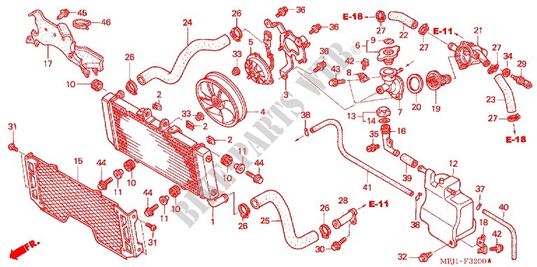 RADIADOR (CB1300/F/F1/S) para Honda CB 1300 SUPER FOUR TYPE 2 2005