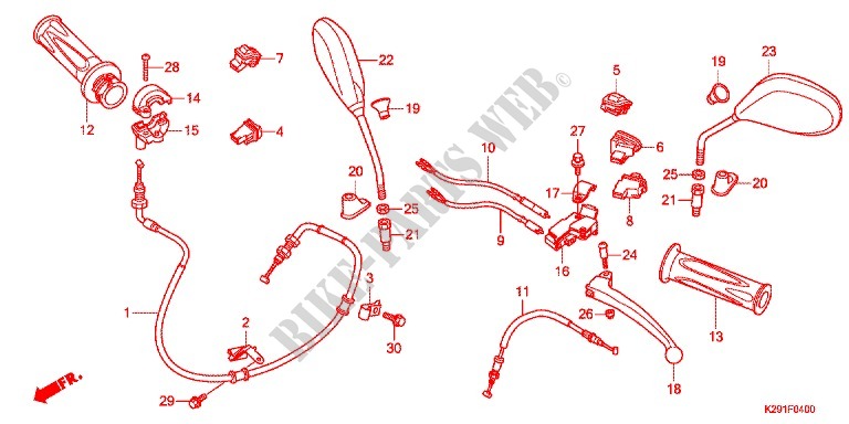 MANETE/INTERRUPTOR/CABO(1) para Honda SH MODE 125 2014