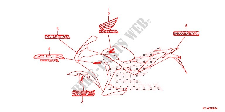 EMBLEMA/FAIXA (AC,CM,2AC,2CM) para Honda CBR 250 R ABS BLACK 2011