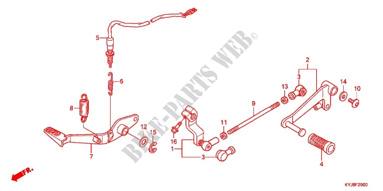 PEDAL para Honda CBR 250 R ABS TRICOLOR 2013