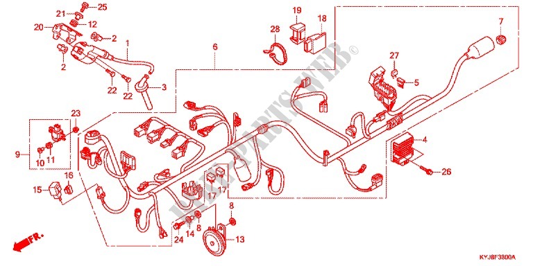 CABLAGEM (CBR250R) para Honda CBR 250 R REPSOL 2013