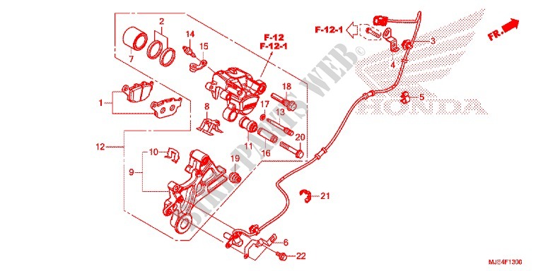 PINCA TRAVAO TRASEIRO para Honda CBR 650 F ABS 2016