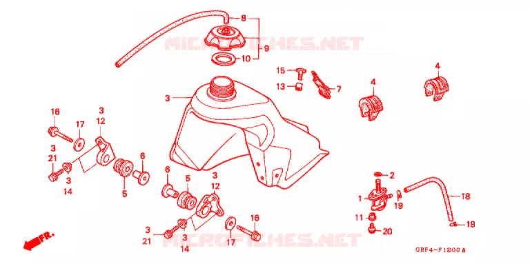 DEPOSITO COMBUSTIVEL Honda MOTO 80 CR 1998  CR80RBW