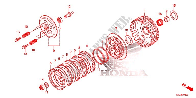 EMBRAIAGEM para Honda CRF 250 L RED 2013