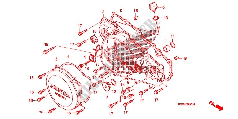 TAMPA DO CARTER DIREITO para Honda CRF 250 X 2012