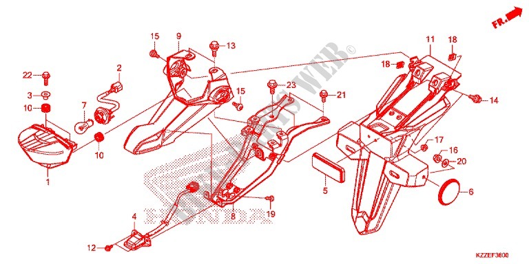 LUZ TRASEIRA(2) para Honda CRF 250 RALLYE 2017