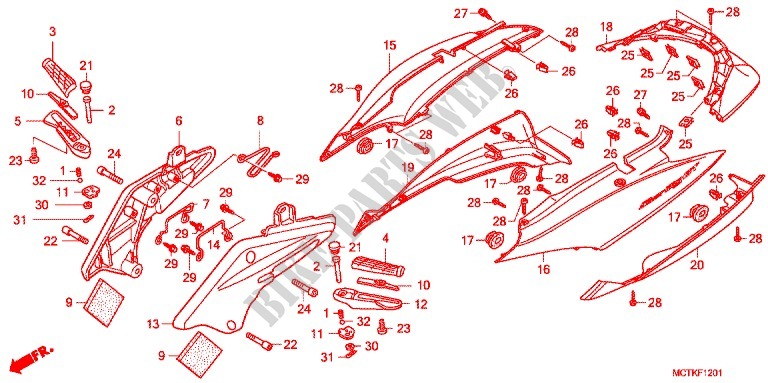 CARENAGEM TRASEIRA (FJS600A/D9) para Honda SILVER WING 600 GT 2016
