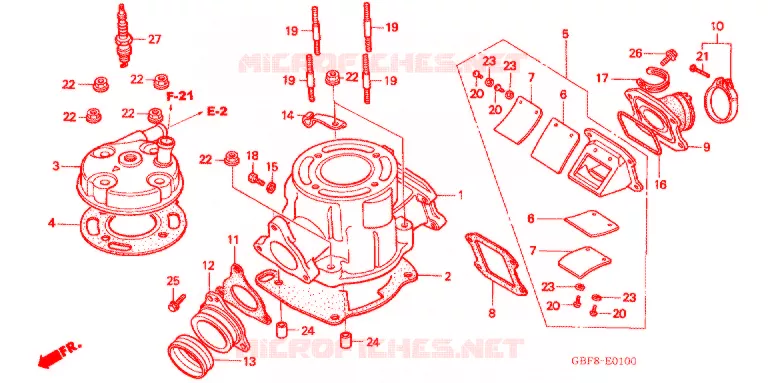 CABECA MOTOR (CR85R'03,'04/RB'03,'04) Honda MOTO 85 CR 2004  CR85R4