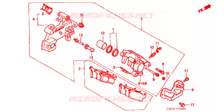 PINCA TRAVAO TRASEIRO Honda MOTO 85 CR 2004  CR85R4