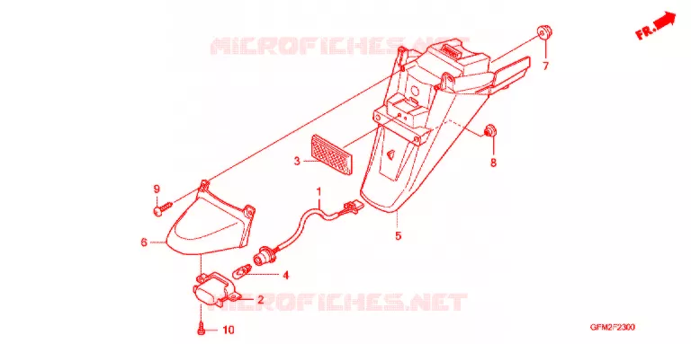 GUARDA-LAMAS TRASEIRO Honda SCOOTER 110 LEAD 2012  NHX110WHA