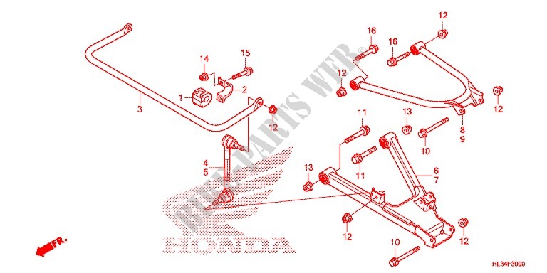 BRACO TRASEIRO para Honda PIONEER 700 M4 CAMO 2015