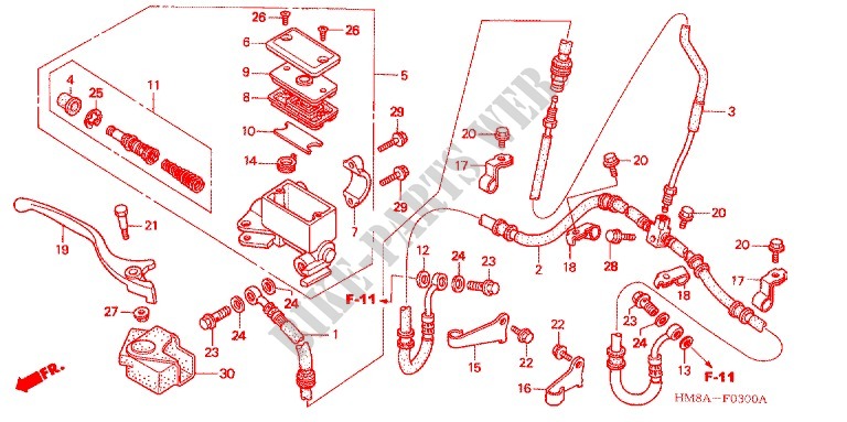 TRAVAO FR.BOMBA PRINCIPAL para Honda TRX 250 FOURTRAX RECON Standard 2004