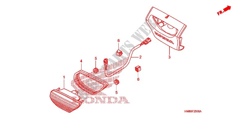 LUZ TRASEIRA(2) para Honda TRX 250 FOURTRAX RECON Standard 2008