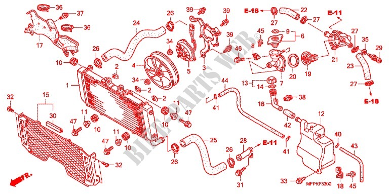 RADIADOR  para Honda CB 1300 SUPER FOUR ABS GOLDEN RIMS 2010