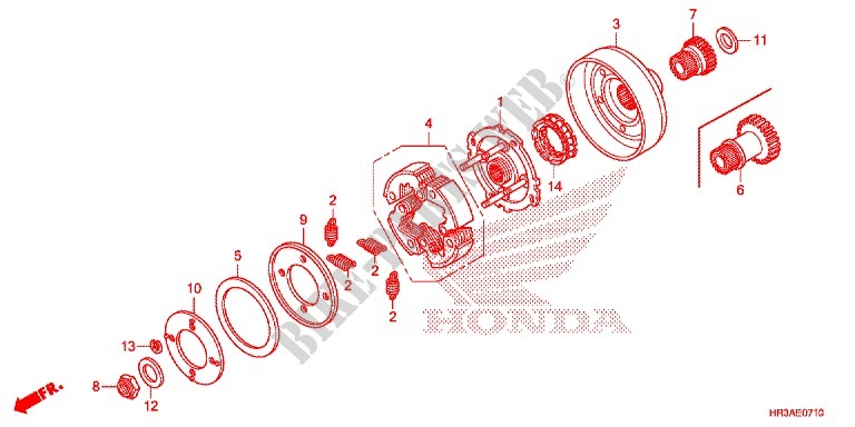 EMBRAIAGEM ARRANQUE  para Honda FOURTRAX 420 RANCHER 4X4 DCT CAMO 2015