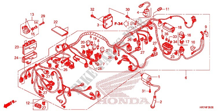 CABLAGEM/BATERIA para Honda FOURTRAX 420 RANCHER 4X4 DCT IRS CAMO 2015