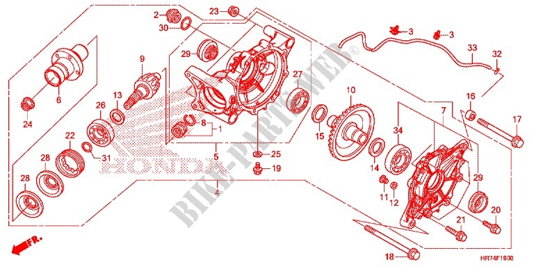 CARRETO FINAL TRASEIRO para Honda FOURTRAX 420 RANCHER 4X4 DCT IRS CAMO 2015
