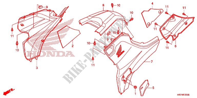 TAMPA LATERAL/TAMPA DO TANQUE para Honda FOURTRAX 420 RANCHER 4X4 DCT IRS EPS 2015