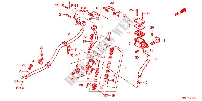 BOMBA PRINCIPAL TRASEIRA CILINDRO para Honda CBR 650 F ABS 2014