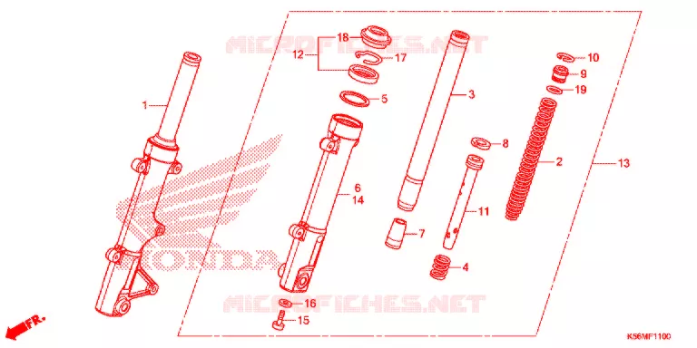 FORQUILHA FRENTE Honda MOTO 150 RS 2017  FS150FH