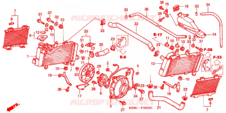 RADIADOR Honda MOTO 1000 VTR 2001  VTR1000F1