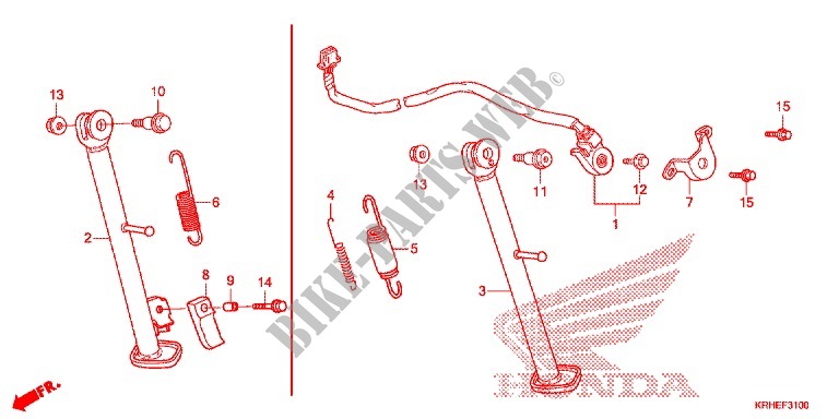 DESCANCO CENTRAL/PEDAL TRAVAOES para Honda XR 125, Kick starter only 2012