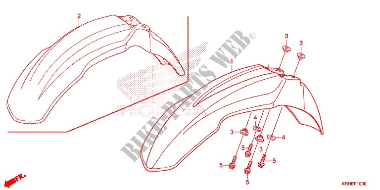 GUARDA LAMAS FRENTE para Honda XR 125, Kick starter only 2012