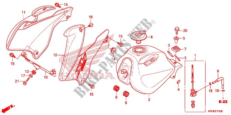 DEPOSITO COMBUSTIVEL para Honda XR 125, Kick starter only -DK- 2012