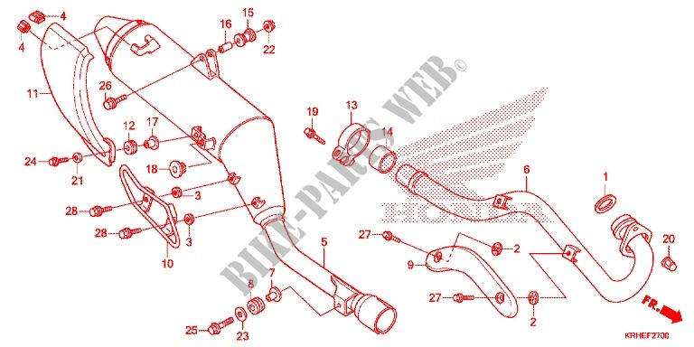 SILENCIADOR ESCAPE(2) para Honda XR 125, Kick starter only -DK- 2012