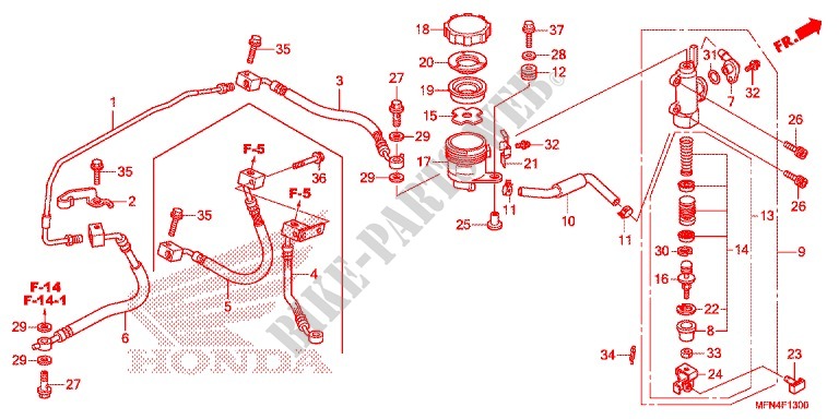 BOMBA PRINCIPAL TRASEIRA CILINDRO para Honda CB 1000 R 2014
