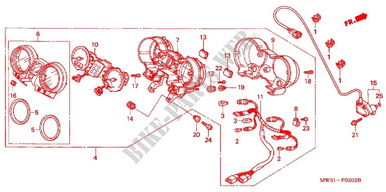 INSTRUMENTOS COMBINADOS (CB750F4/5) para Honda CB 750 BLACK 2004