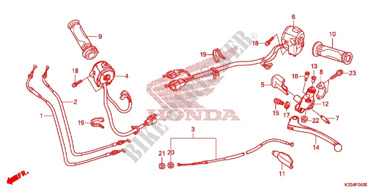 MANETE/INTERRUPTOR/CABO(1) para Honda CBR 300 ABS HRC TRICOLOR 2015