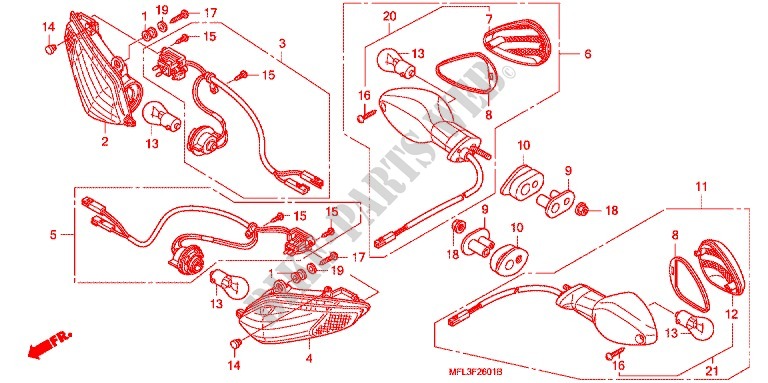 FAROLIM PISCA (CBR1000RR9,A,B/RA9,A,B) para Honda CBR 1000 RR ABS BLACK 2010