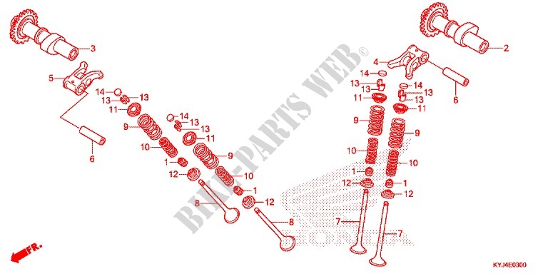 ARVORE CAMES/VALVULA para Honda CBR 250 R RED 2011