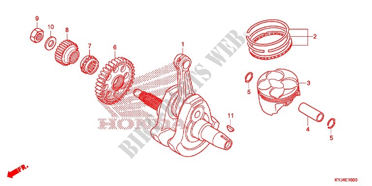 CAMBOTA/PISTAO para Honda CBR 250 R RED 2011
