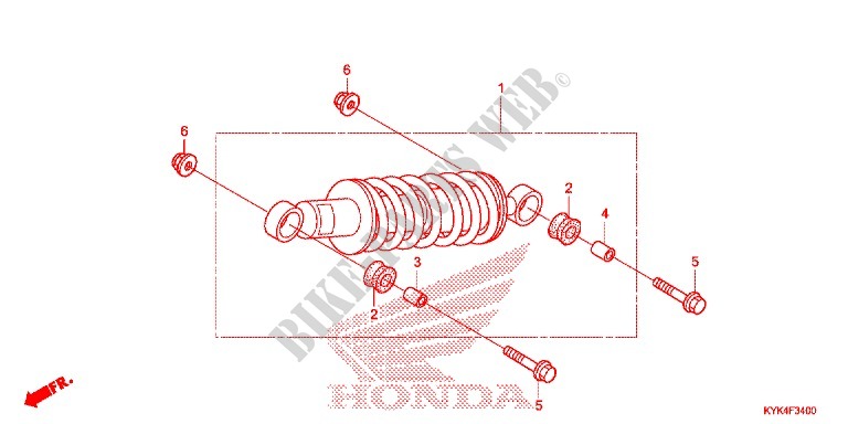 AMORTECEDOR TRASEIRO(2) para Honda CRF 110 2015
