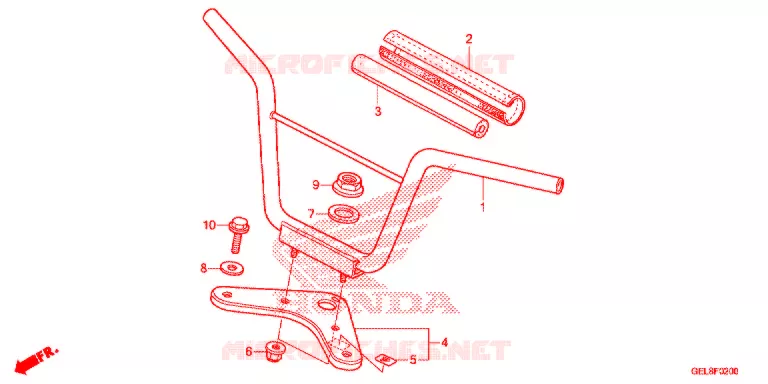 PUNHO GUIADOR/PONTE SUPERIOR (2) Honda MOTO 50 CRF 2013  CRF50FD