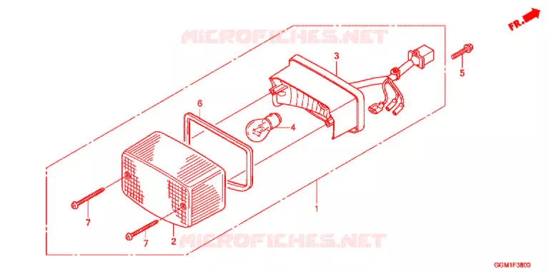 LUZ TRASEIRA(2) Honda MOTO 50 BENLY 2012  MW501WHC