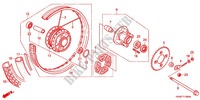 RODA TRASEIRA (RAYON/FREIN A TAMBOUR) para Honda WAVE 110 Front brake disc, Kick start 2011