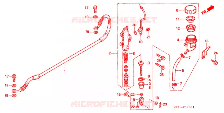 BOMBA PRINCIPAL TRASEIRA CILINDRO Honda MOTO 250 NX 1996  NX250R_J