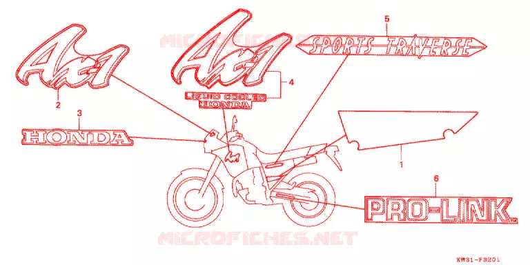 EMBLEMA/FAIXA (NX250R/R3) Honda MOTO 250 NX 1996  NX250R_J