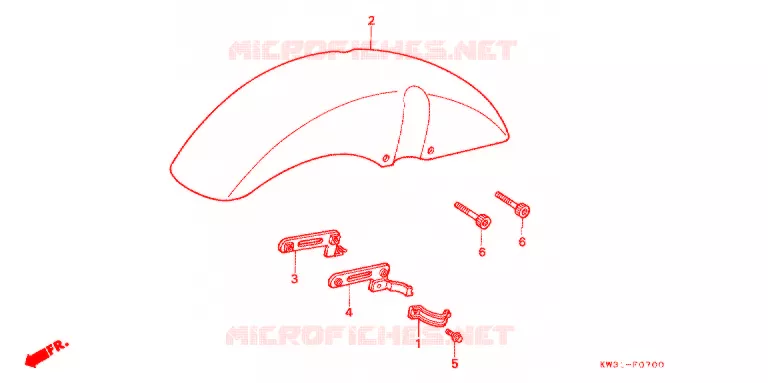 GUARDA-LAMAS FRENTE Honda MOTO 250 NX 1996  NX250R_J